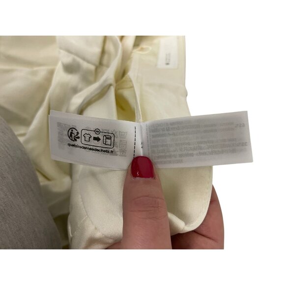 Zara Womens Pants S Ivory Pleated Straight Leg Trousers High Waist 9072/580 NWT - Picture 12 of 16